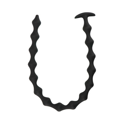 TaRiss'sアナルビーズ アナルプラグ 15ビーズ ひし形 アンカー形台座 シリコン ブラック - TaRiss's