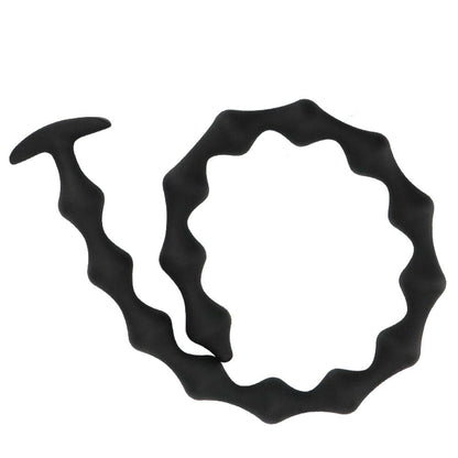 TaRiss'sアナルビーズ アナルプラグ 15ビーズ ひし形 アンカー形台座 シリコン ブラック - TaRiss's