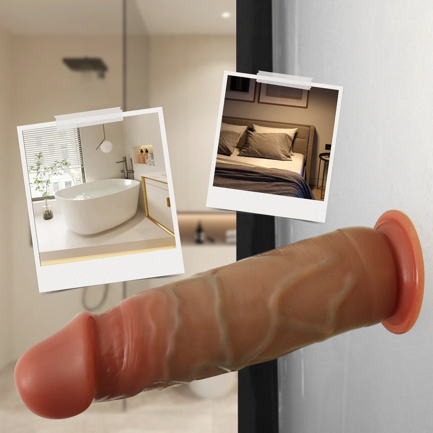 TaRiss's ディルド ダブルスキンディルド アナルプラグ 凹凸あり 吸盤仕様 液体シリコン - TaRiss's