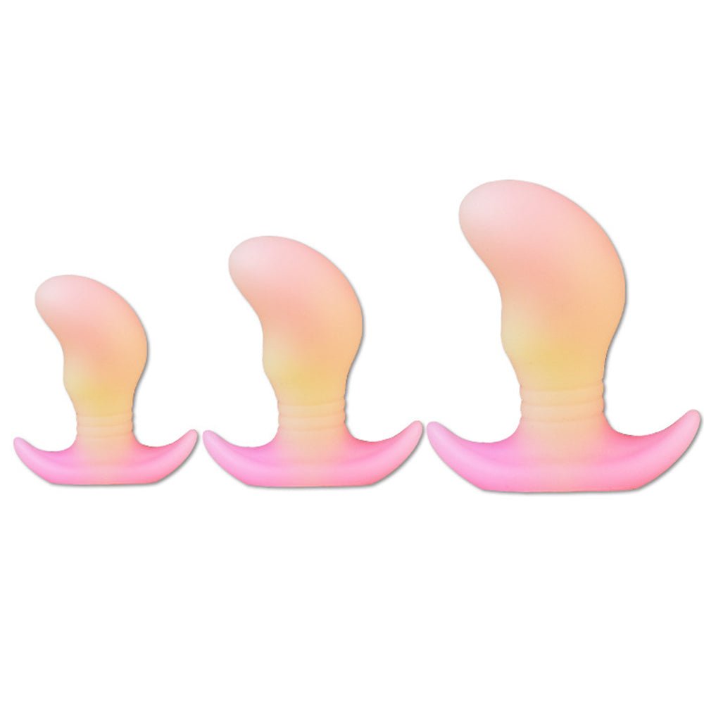 TaRiss's まめ形2代目 アナルプラグ アンカー形台座 外出用 シリコン ピンク イエロー - TaRiss's