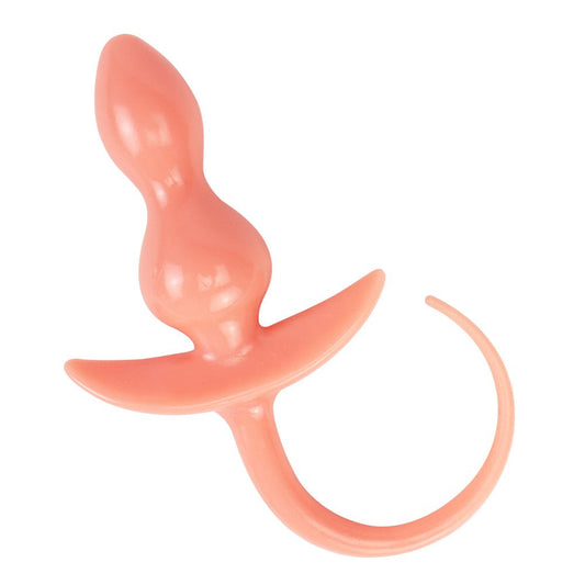 TaRiss's いぬ尻尾アナルビーズ アナルプラグ 2ビーズ アンカー形台座 多種用途 TPE ベージュ 38mmx113mm - TaRiss's