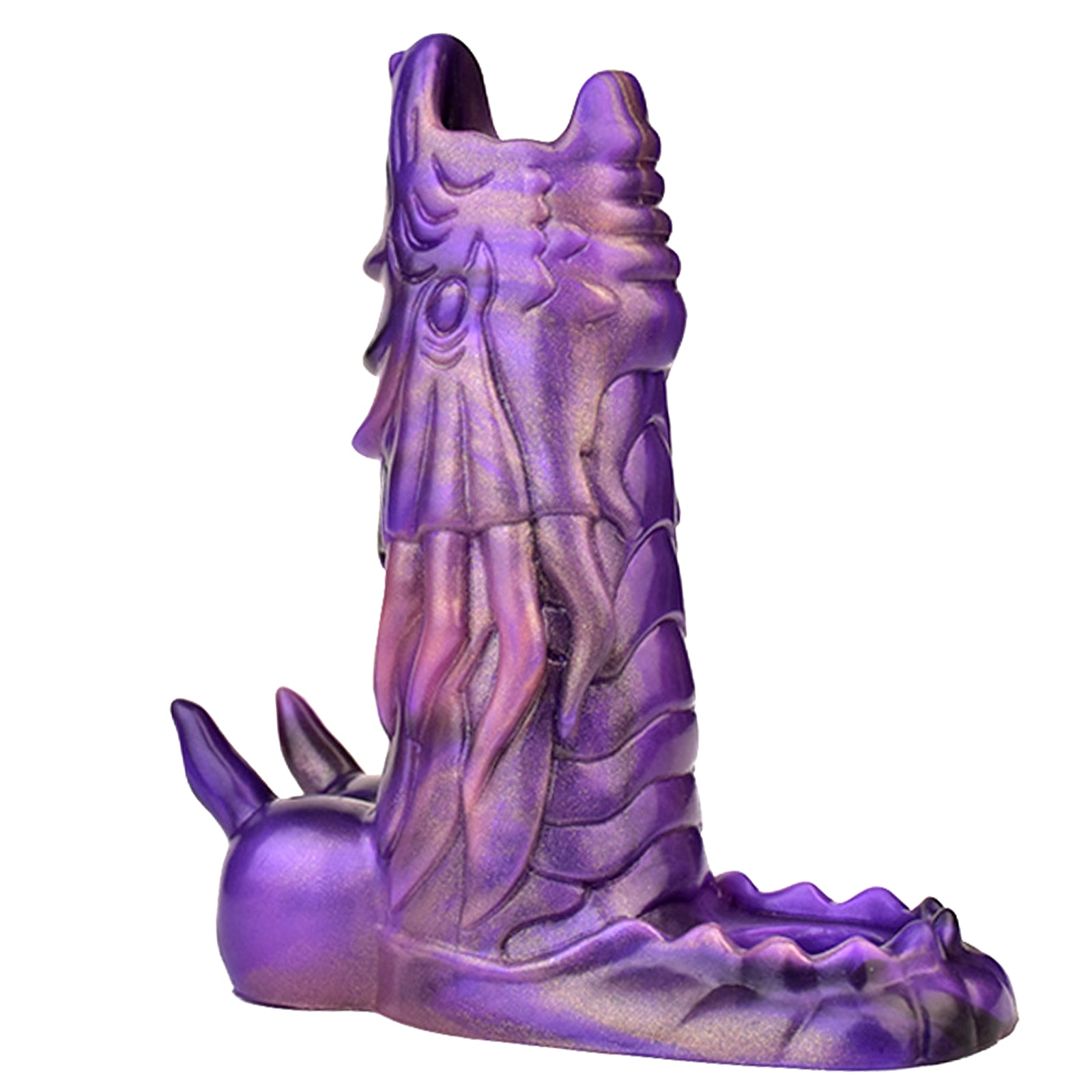 TaRiss's ペニスサック 陰茎袖 ペニスリング 凹凸あり リング付き 貫通式 液体シリコン パープル - TaRiss's