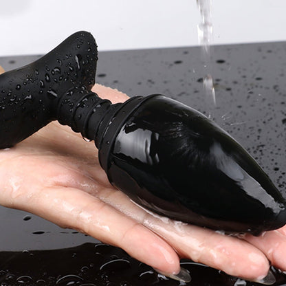 TaRiss's 3点セット パルスアナルプラグ アナルバイブ リモコン付き アナル開発 台座あり ネジ山形 10段階振動と5種類パルスモード シリコン 40mmx120mm - TaRiss's