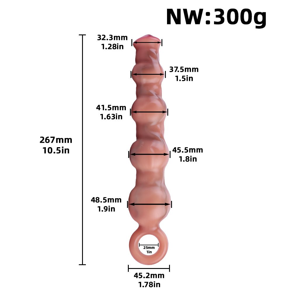 TaRiss's 4ビーズ アナルビーズ ディルド リング付き 液体シリコン - TaRiss's