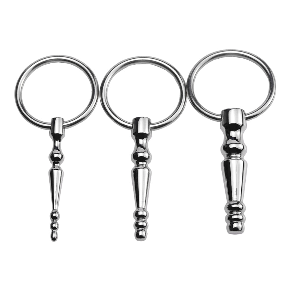 TaRiss's 非貫通式尿道プラグ 尿道ビーズ 尿道ブジー 尿道責め 尿道拡張 4ビーズ リング付き ステンレス製 中級者から上級者対応 - TaRiss's