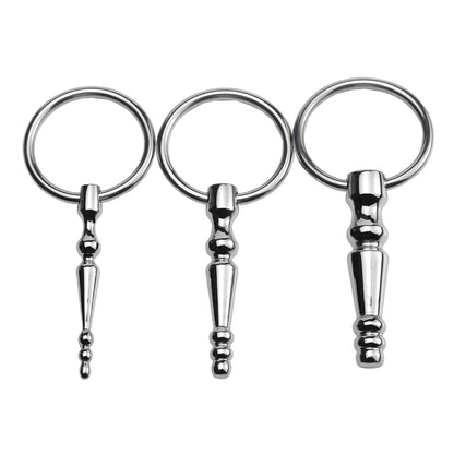 TaRiss's 非貫通式尿道プラグ 尿道ビーズ 尿道ブジー 尿道責め 尿道拡張 4ビーズ リング付き ステンレス製 中級者から上級者対応 - TaRiss's