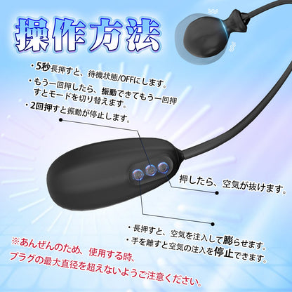 TaRiss's 5点セット インフレート式アナルバイブ アナルプラグ 空気注入式 10段階振動モード 取り外し可能 - TaRiss's