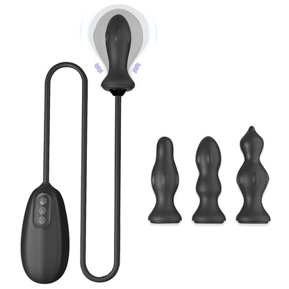 TaRiss's 5点セット インフレート式アナルバイブ アナルプラグ 空気注入式 10段階振動モード 取り外し可能 - TaRiss's