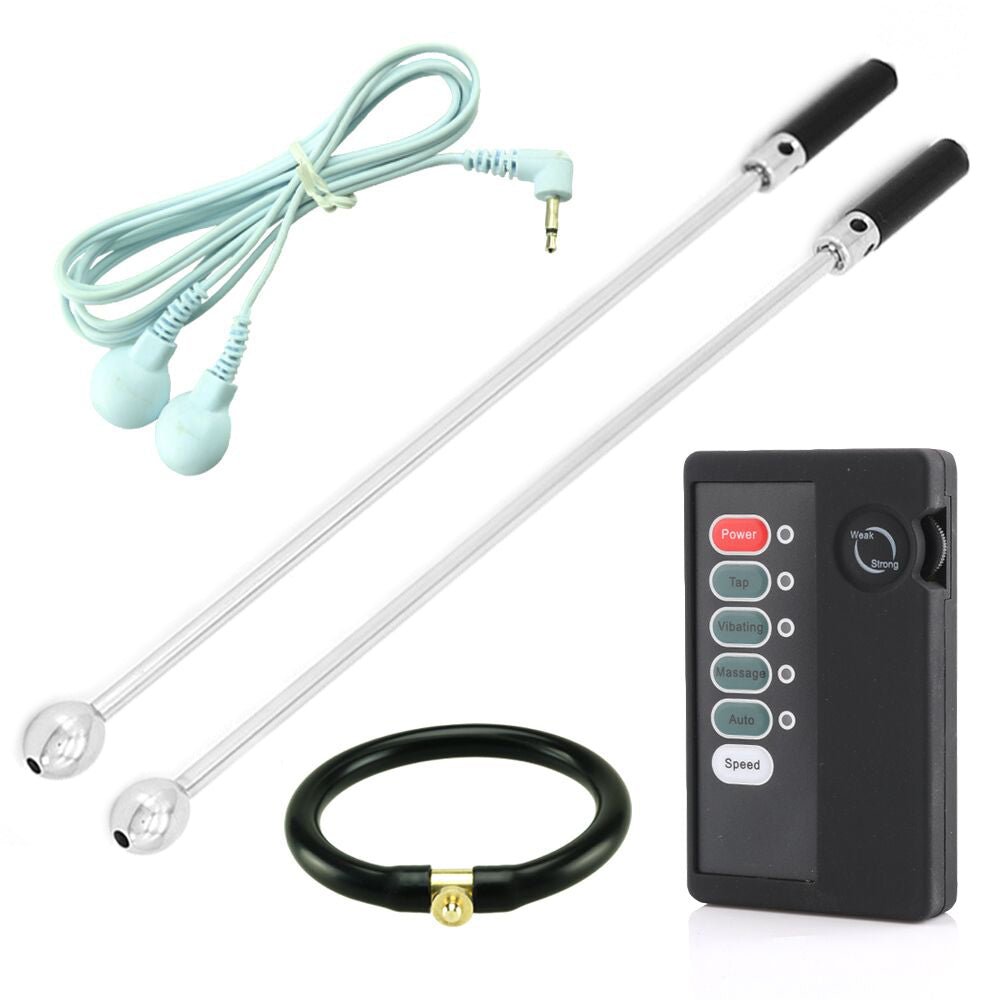 TaRiss's 5点セット 中空式尿道ビーズ ペニスリング付き パルス可能 尿道責め ペニス刺激 ステンレス シリコン 上級者向け 10mmと12mm - TaRiss's