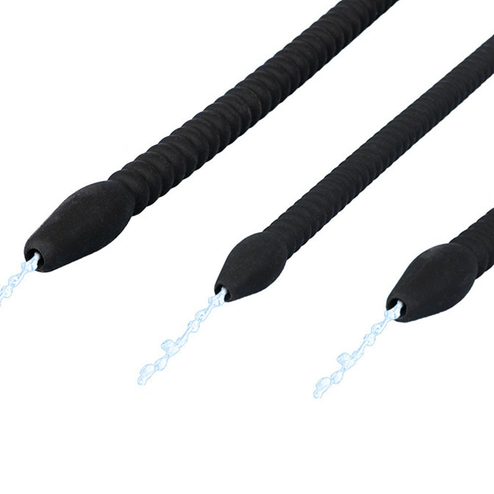 TaRiss's 尿道ブジー 尿道プラグ 貫通式 蓋付き ネジ山形 尿道責め 尿道拡張 シリコン製 - TaRiss's