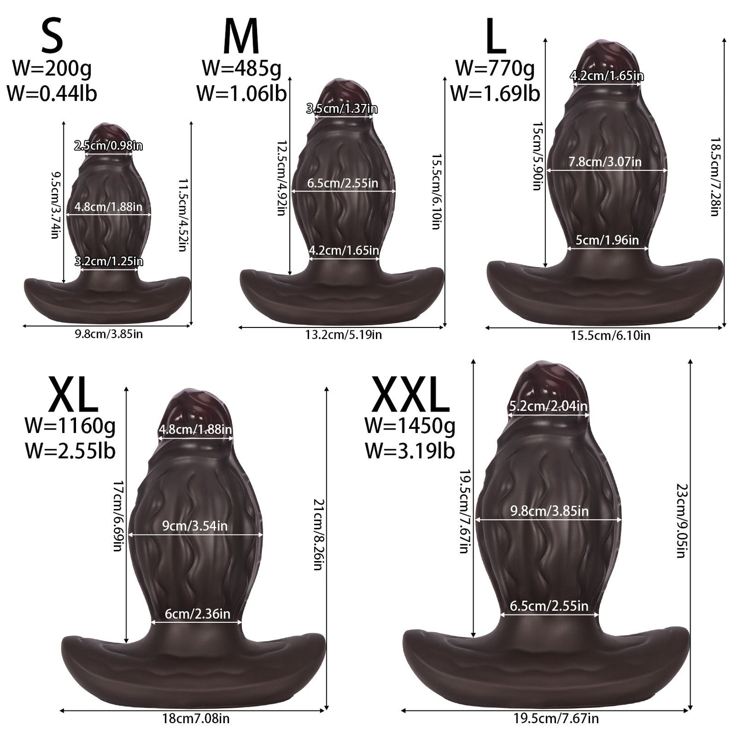 TaRiss's フクロウアナルプラグ 突起あり 凹凸あり アンカー台座 液体シリコン - TaRiss's