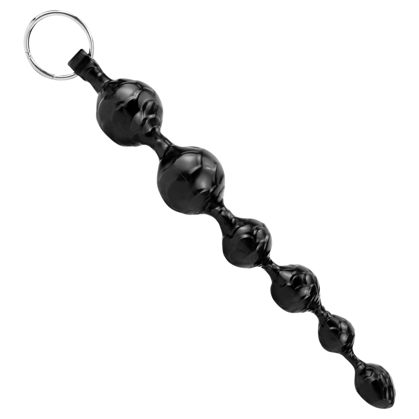 TaRiss's 6ビーズ アナルビーズ アナルプラグ 凹凸あり リング付き シリコン ブラック - TaRiss's