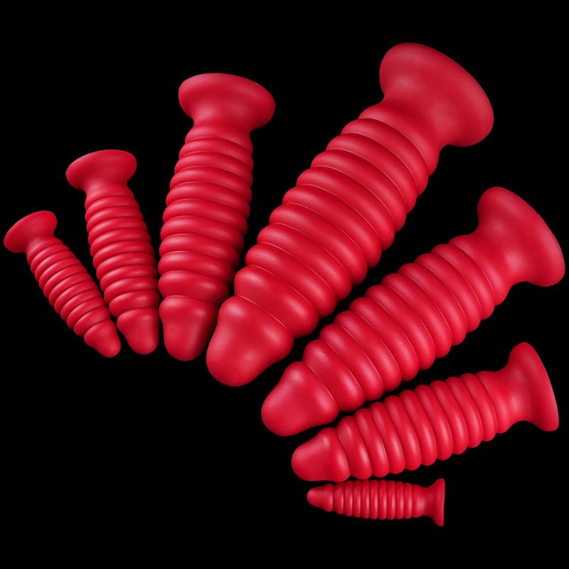 TaRiss's アナルプラグ ネジ山形 凹凸あり 吸盤付き 液体シリコン - TaRiss's