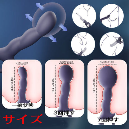 TaRiss's インフレート式アナルプラグ アナルバイブ リング付き 分割式 9段階振動モード 手動 シリコン - TaRiss's