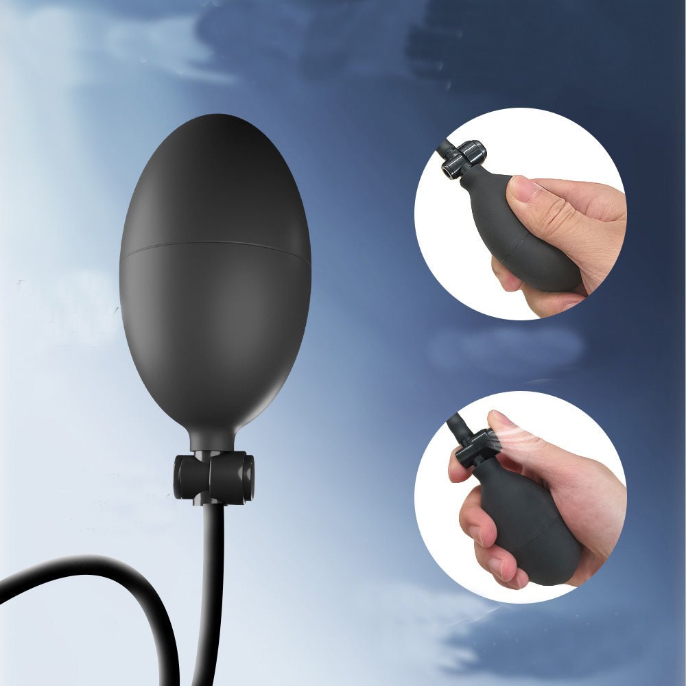 TaRiss's インフレート式アナルプラグ アナルバイブ リング付き 分割式 9段階振動モード 手動 シリコン - TaRiss's