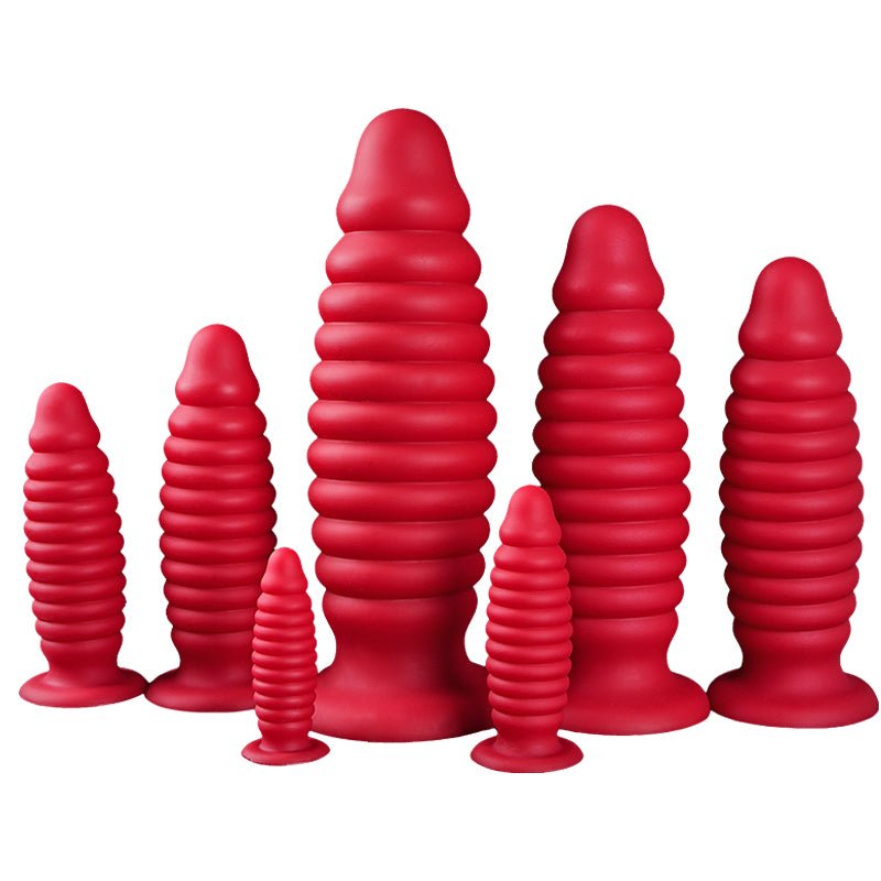 TaRiss's アナルプラグ ネジ山形 凹凸あり 吸盤付き 液体シリコン - TaRiss's