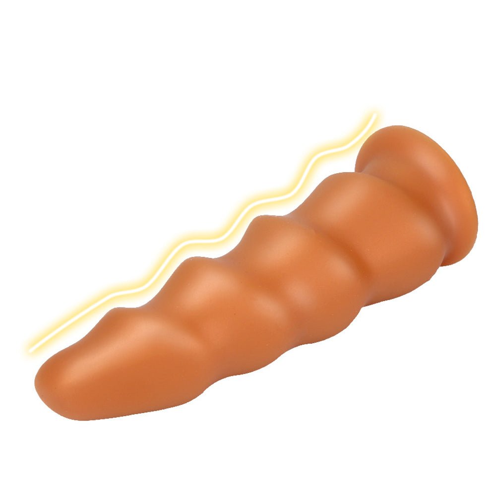 TaRiss's たけのこ アナルプラグ アナル開発 Gスポット刺激 吸盤付き 凹凸あり シリコン ローズゴールド - TaRiss's