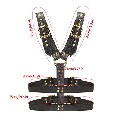 TaRiss's 束縛衣 ボンテージ束縛 拘束具 レザー ハーネス SM メンズ 調節可能 レザー - TaRiss's