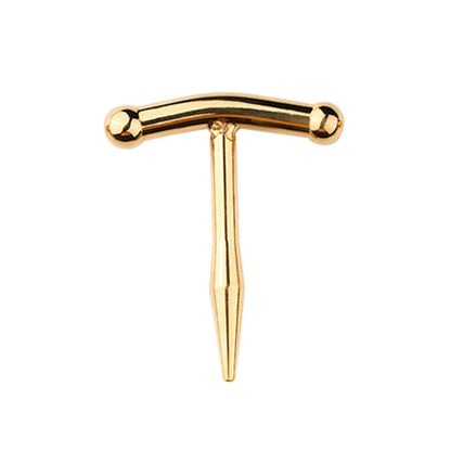 TaRiss's 非貫通式尿道プラグ 尿道ビーズ 尿道責め 尿道拡張 連結ビーズ T形 ステンレス ゴールド - TaRiss's