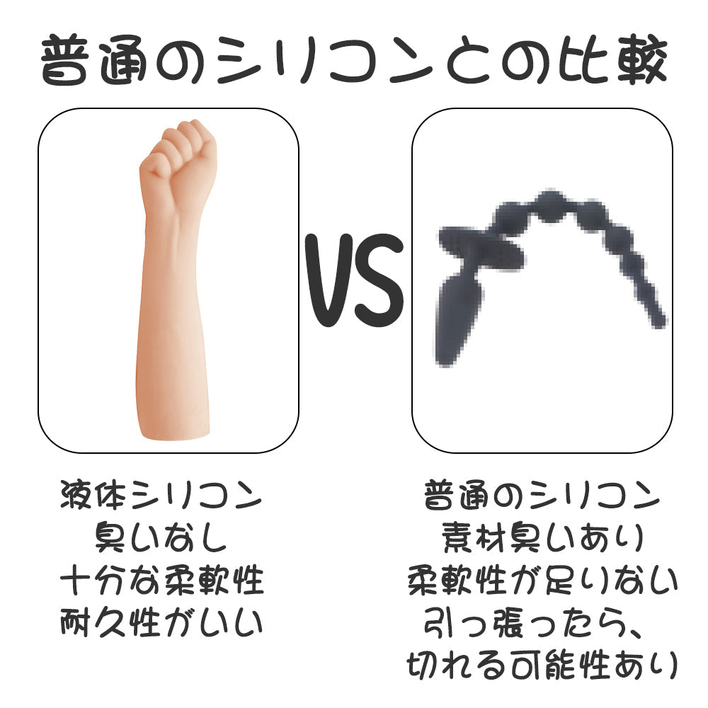 TaRiss's 拳 アナルプラグ 拳から肘まで 台座なし TPR 肌色 88mmx360mm - TaRiss's