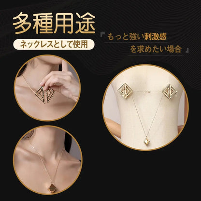 TaRiss's 4点セット ニップルクリップ ニップルプレス チェン付き おもりあり 調整可能 乳首責め 多種用途 ステンレス ゴールド - TaRiss's