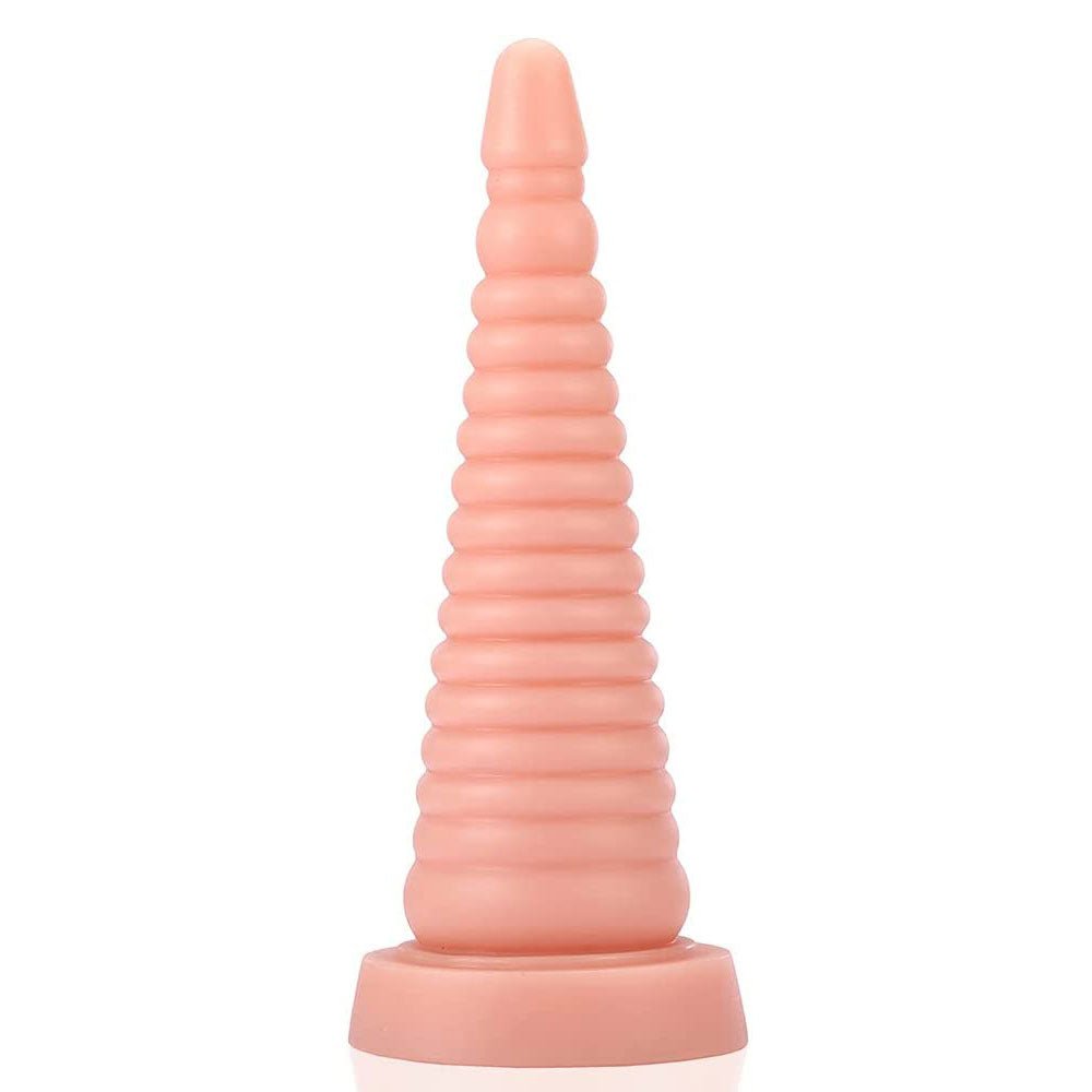 MAPARON アナルプラグ アナル開発 Gスポット刺激 タワー形 ネジ山形突起 アナル拡張 突起あり 凹凸あり 吸盤付き PVC ブラック 7.2cm×25cm - TaRiss's