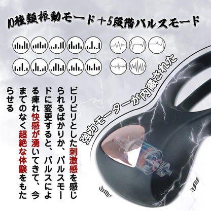 TaRiss's 低周波マッサージ 電動ペニスリング 10段階振動モードと5種類パルスモード - TaRiss's