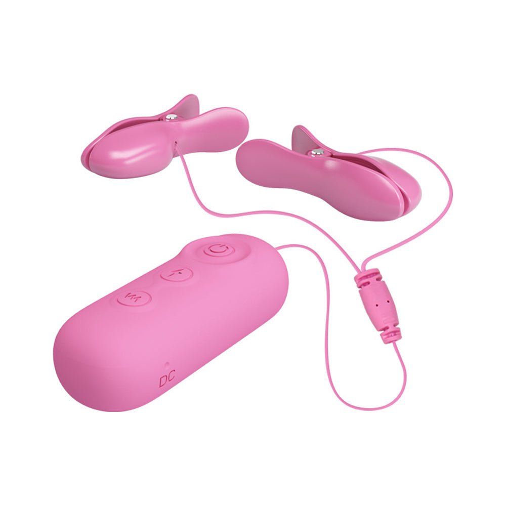 TaRiss's 電動ニップルクリップ クリップ式 パルス可能 乳首責め 7階段振動モードと3段階パルスモード ABS シリコン ピンク - TaRiss's